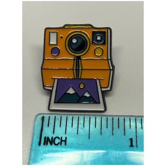Multicolor Retro Camera Enamel Pin - Picture 2 of 2